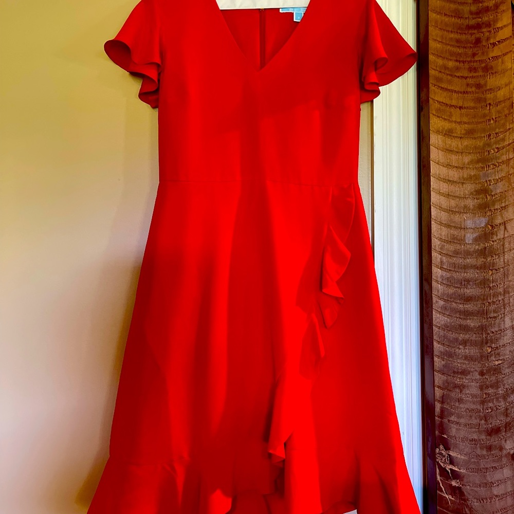 Draper James- red flirty dress. Red, size 2